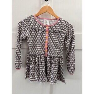 Girls Matilda Jane Paint By Numbers Ruffle Blouse Long Top Pink Brown Floral 8